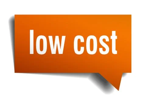 Low cost orange 3d speech bubble Stock Illustration