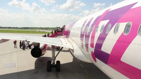 Low cost plane boarding 2014 Stock Footage 139240611