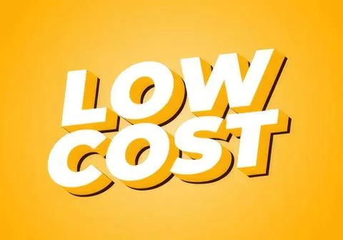 Low cost text in bold white letters on orange background Ilustração Stock