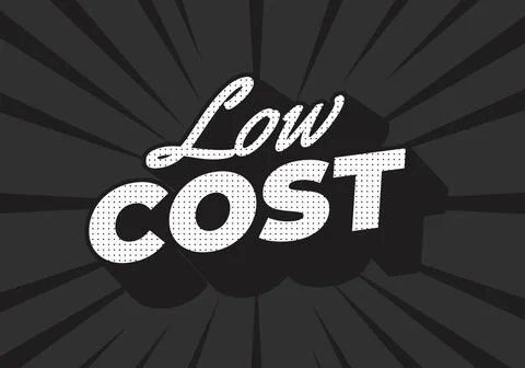 Low cost. Text effect in 3D style for promotional ads 库存插图