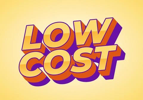 Low cost. Text effect in 3D style for promotional ads 库存插图