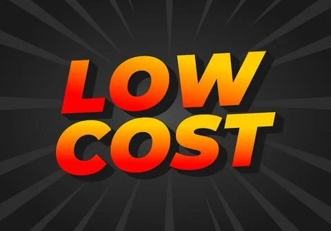 Low cost. Text effect in 3D style for promotional ads Stockillustratie