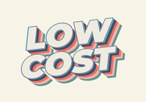 Low cost. Text effect in 3D style for promotional ads 库存插图