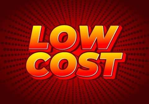 Low cost. Text effect in 3D style for promotional ads 库存插图