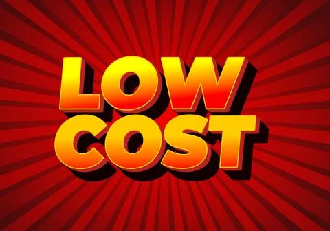 Low cost. Text effect in 3D style for promotional ads 库存插图