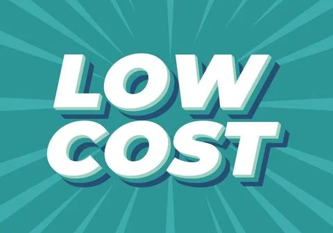 Low cost. Text effect in 3D style for promotional ads 库存插图