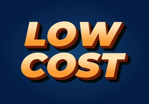 Low cost. Text effect in 3D style for promotional ads 库存插图