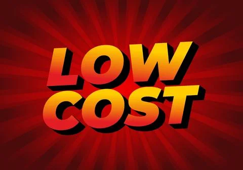 Low cost. Text effect in 3D style for promotional ads 库存插图