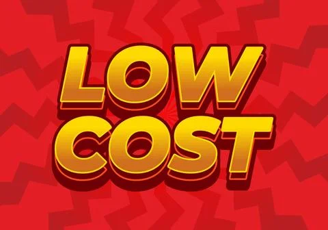 Low cost. Text effect in 3D style for promotional ads 库存插图