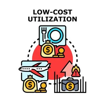 Low cost utilization concept for expense management planning Stock Illustration