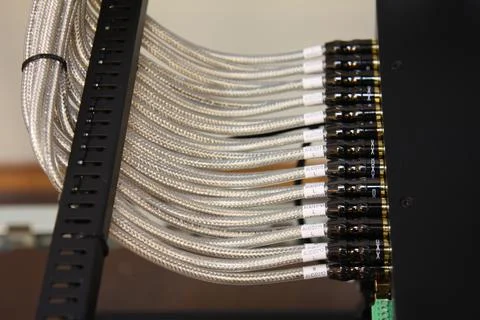 Low-current rack of electronic equipment. Stock Photos