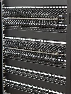 Low-current rack of electronic equipment. Stock Photos