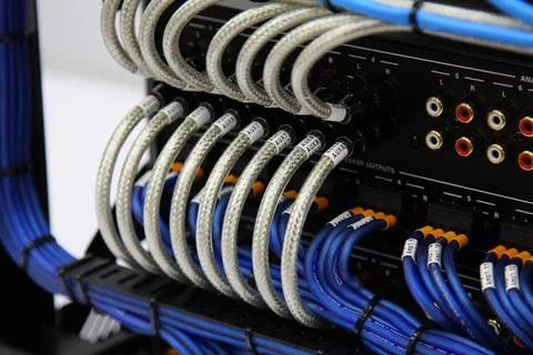 Low-current rack of electronic equipment. Stock Photos