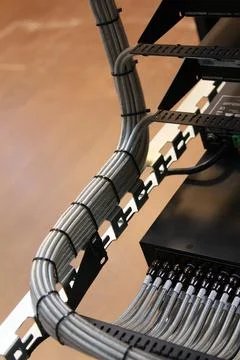 Low-current rack of electronic equipment. Stock Photos