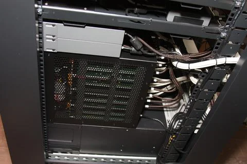 Low-current rack of electronic equipment. Stock Photos