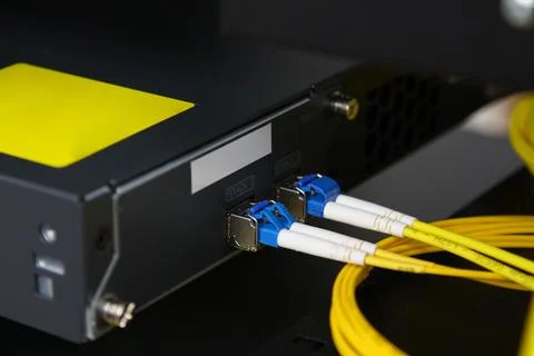 Low-current rack of electronic equipment. Stock Photos