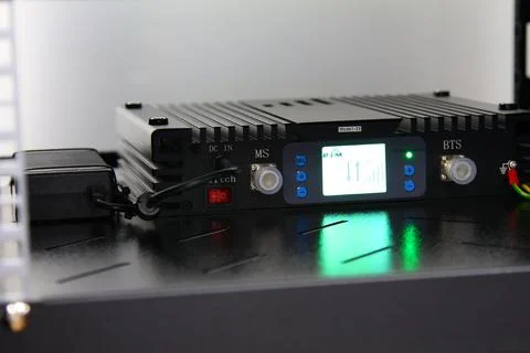 Low-current rack of electronic equipment. Stock Photos
