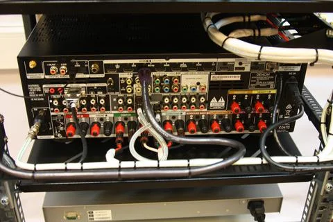 Low-current rack of electronic equipment. Stock Photos