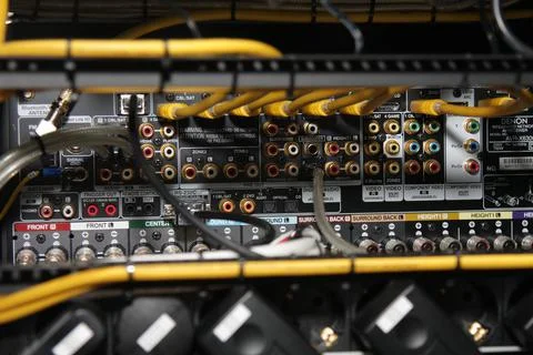 Low-current rack of electronic equipment. Stock Photos