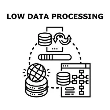 Low data processing concept vector icon illustration Stock Illustration
