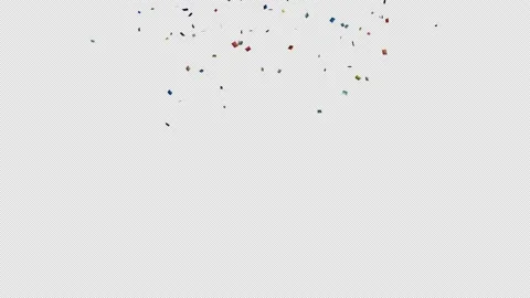 Low Density - Multicolored Party Confetti Falling Down. Alpha Channel Stock Footage 149036352