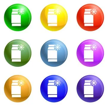 Low density polyethylene icons set 库存插图