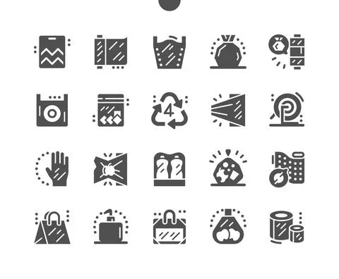 Low density polyethylene. Plastic bag. Stock Illustration