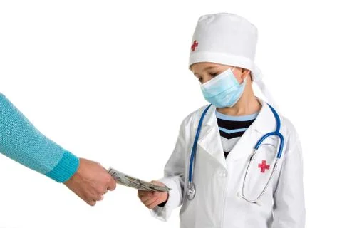 Low doctor's salary Stock Photos