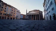 Low Dolly Towards The Pantheon Temple, Sunny Day, In Rome, Italy - Empty Stock Footage