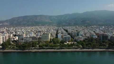 Low drone flight 4k, Harbor of Volos, Thessaly, Central Greece. Stock Footage 284433444