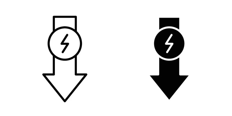 Low electricity consumption icon bundle for website design projects Stock Illustration