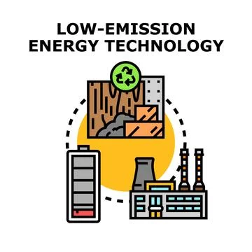 Low emission energy cycle technology concept Stock Illustration