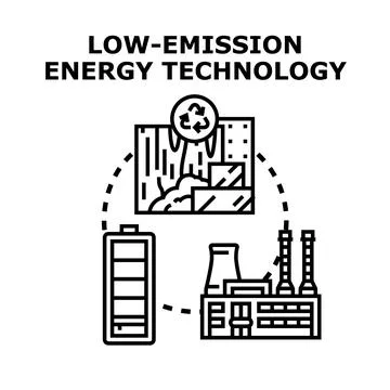 Low emission energy cycle technology concept Stock Illustration