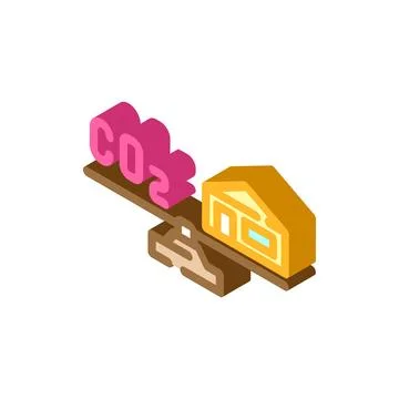 Low emission materials green building isometric icon vector illustration Ilustración de archivo