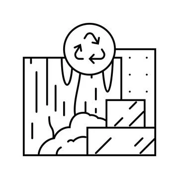 Low emission materials green building line icon vector illustration Ilustración de archivo