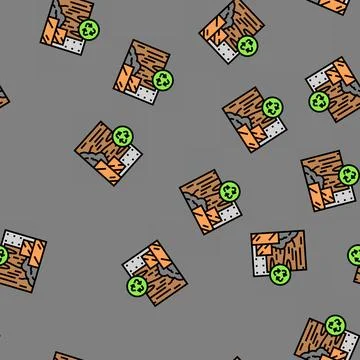 Low emission materials green building vector seamless pattern Ilustración de archivo