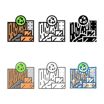 Low emission materials green minimal building color icon vector Stock Illustration