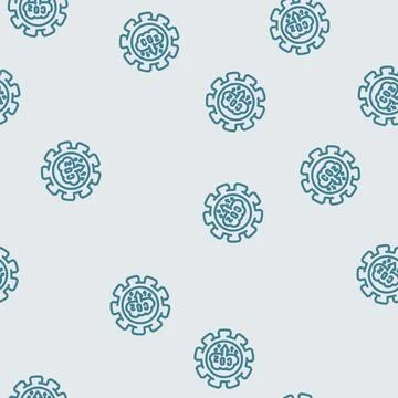 Low emission technology line vector seamless pattern Stockillustratie