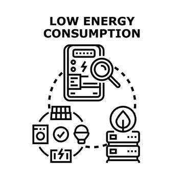 Low energy consumption concept for efficient living Stock Illustration