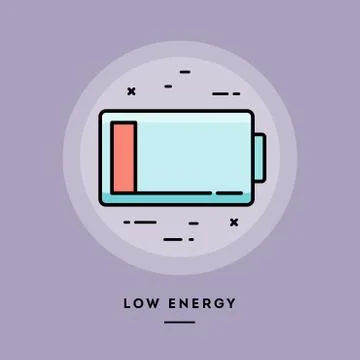 Low energy, flat design thin line banner. Vector illustration. Stock Illustration