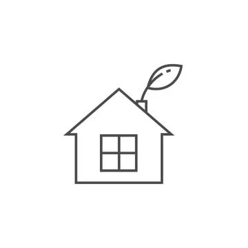 Low energy house thin line icon. Ilustración de archivo