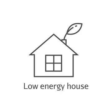 Low energy house thin line icon. Stock Illustration