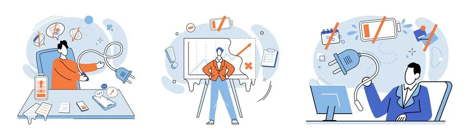 Low energy. Recognizing weaknesses and seeking professional help can improve Stock Illustration