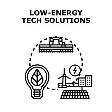 Low energy tech solutions for agriculture and urban development Stock Illustration