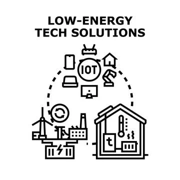Low energy tech solutions with smart building integration Иллюстрация