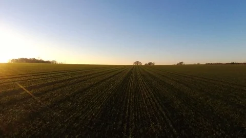 Low Fast Flight and Crash into field Stock Footage 70172272