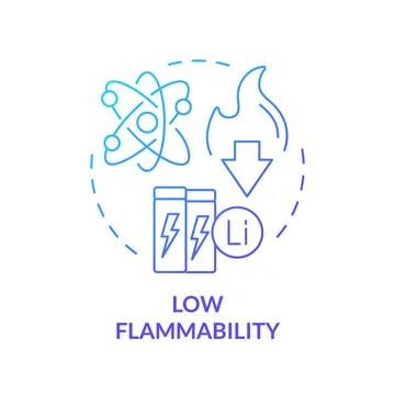 Low flammability blue gradient concept icon Stock Illustration