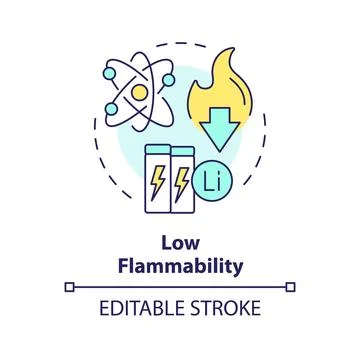 Low flammability multi color concept icon Illustrazione stock