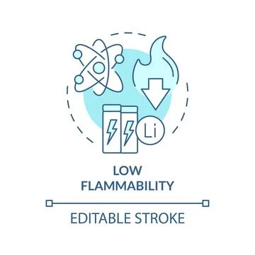 Low flammability soft blue concept icon Stock Illustration