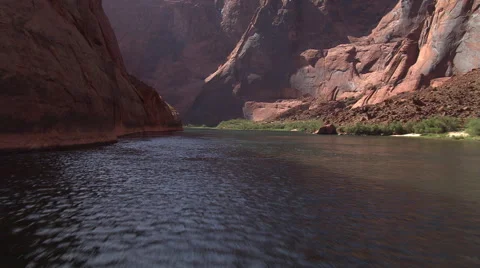 Low flight over Colorado River in Arizona's Marble Canyon Stock Footage 59524716